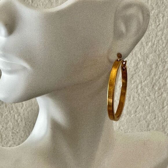 Gold plated  hoop earrings - Picture 1 of 8